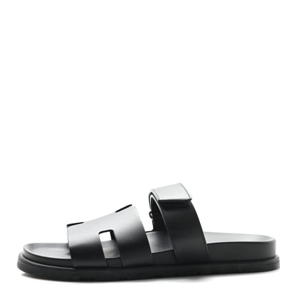 Hermes Calfskin Womens Chypre Sandals 41 Black 1 of 9