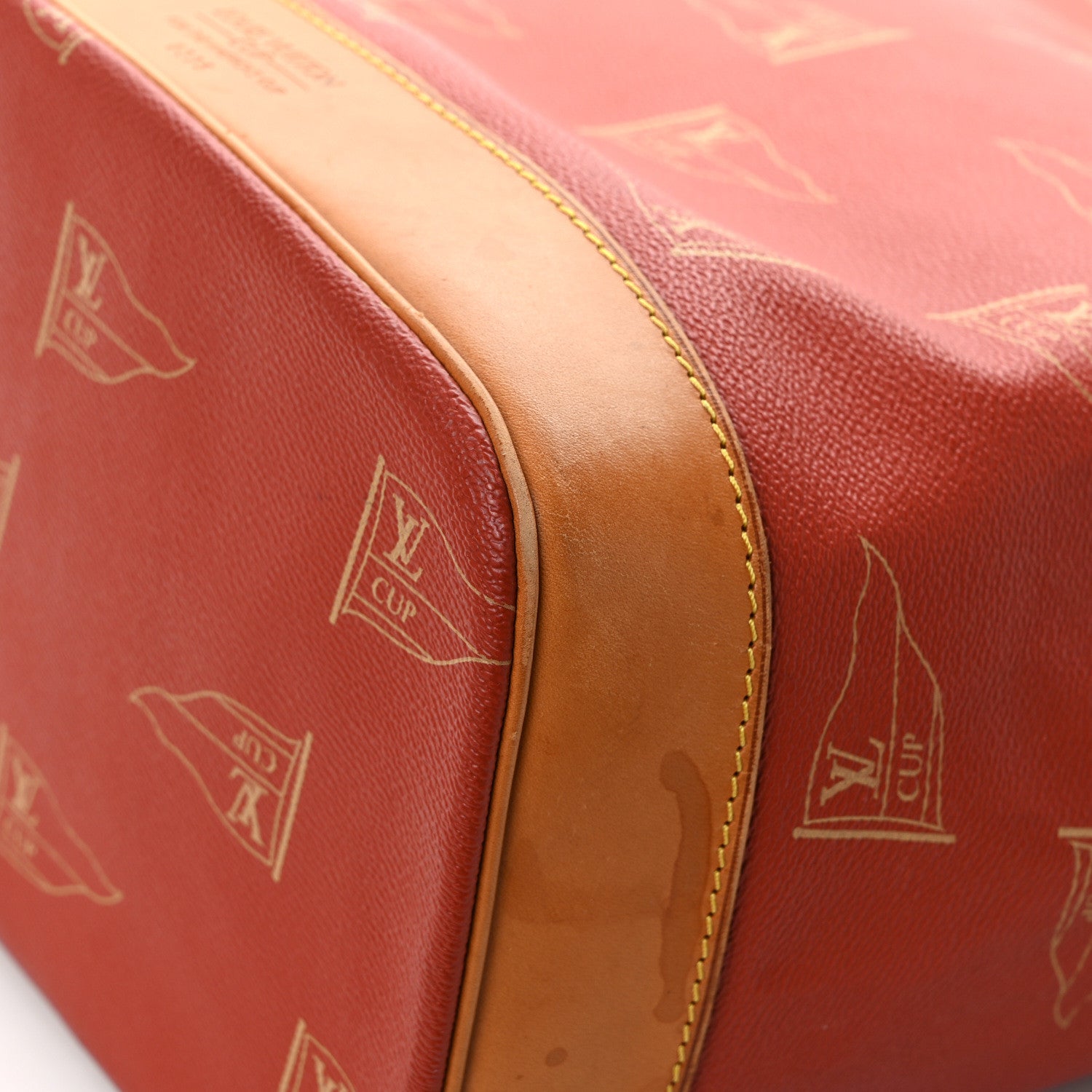Louis Vuitton Canvas Americas Cup 1995 Saint Tropez Drawstring Bag Red 11 of 16