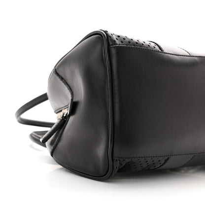Prada Vitello Drive Perforated Bowling Bag Black 9 of 10