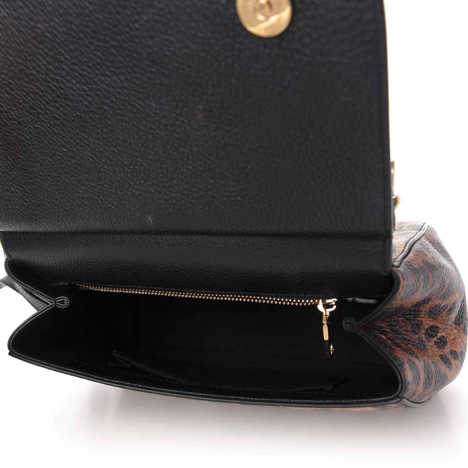 Dolce & Gabbana Dauphine Leopard Love Patch Medium Miss Sicily Satchel Brown Black 5 of 12