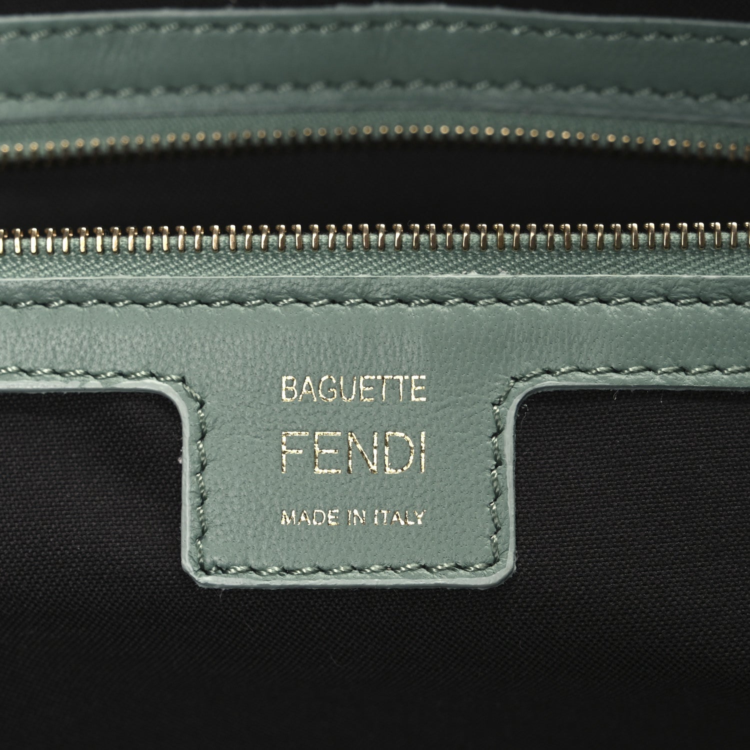 Fendi Nappa FF 1974 Embossed Baguette Menta 6 of 10