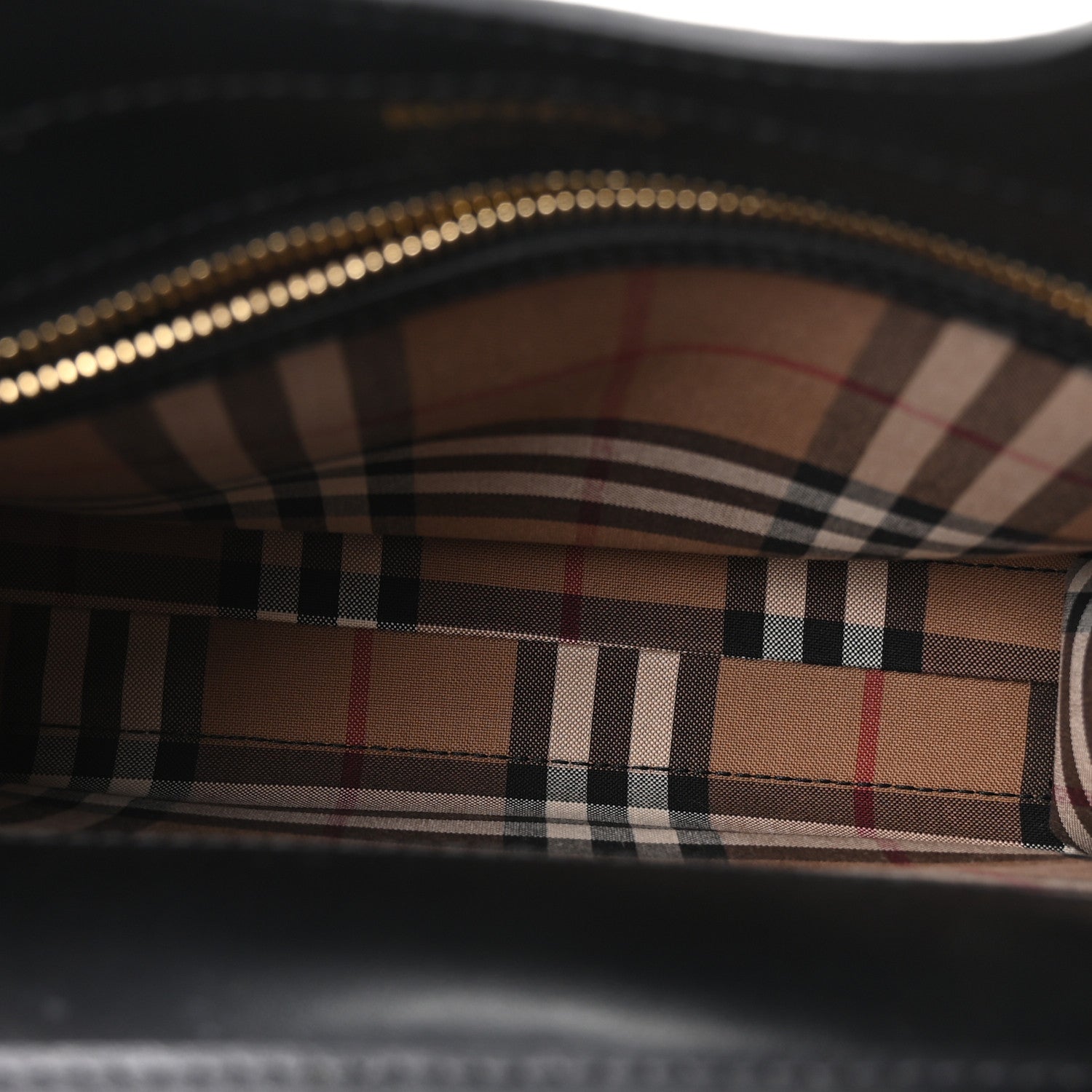 Burberry Smooth Calfskin Cashmere Check Mini Pocket Bag Brown 5 of 10