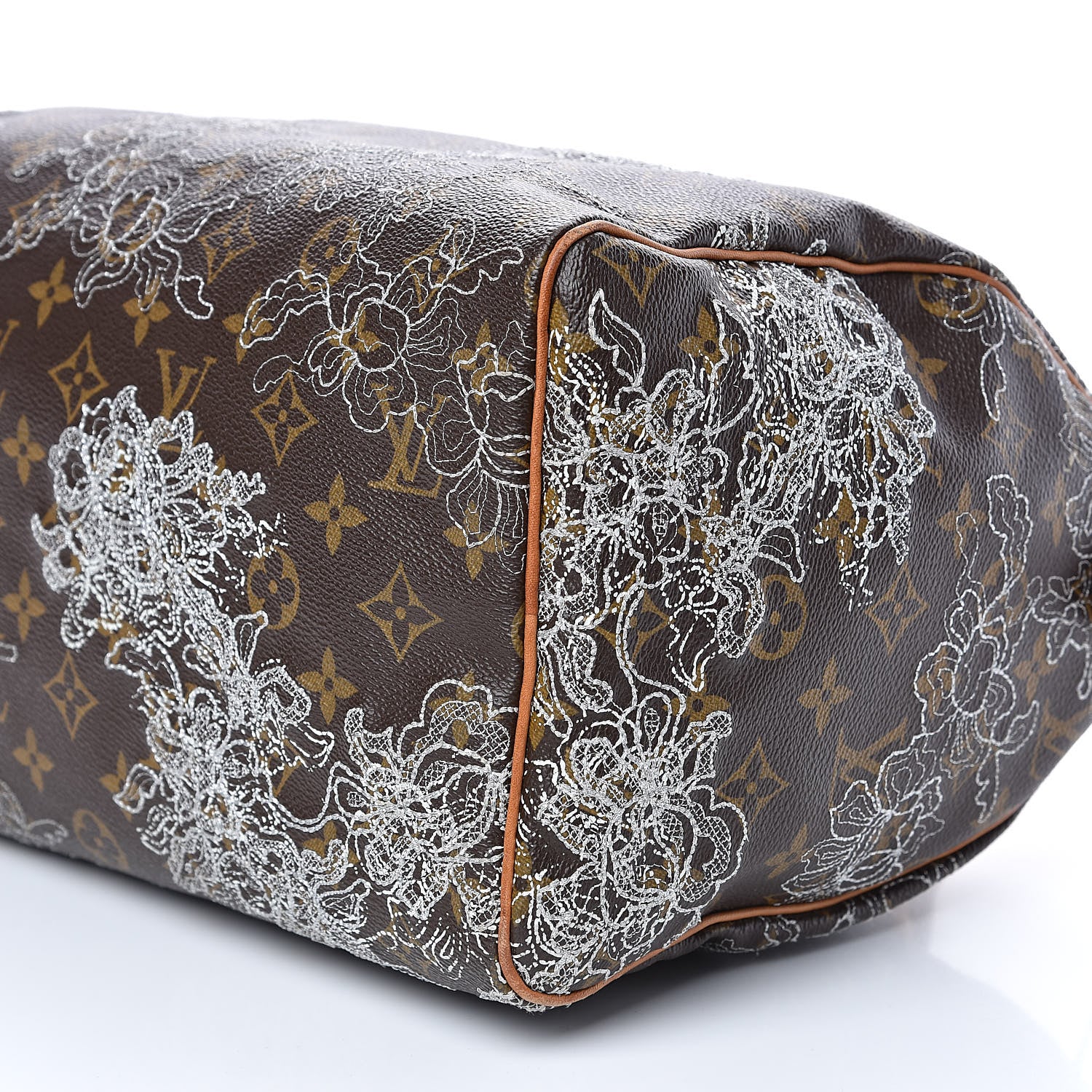 Louis Vuitton Monogram Dentelle Speedy 30 Silver 10 of 20