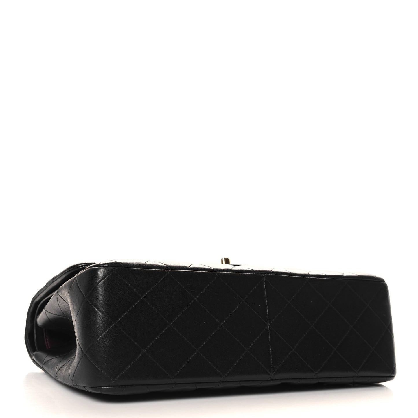 Lambskin Quilted Jumbo Double Flap Black