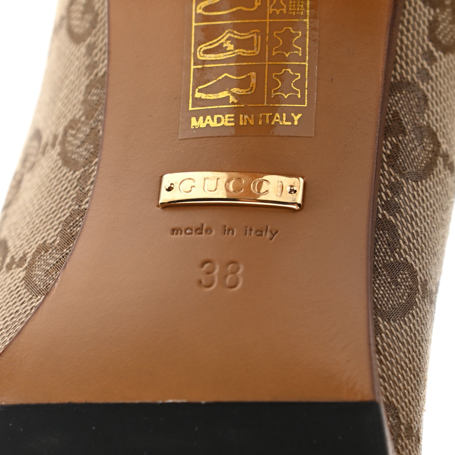Gucci Monogram Over the Knee Boots 38 Beige Ebony 6 of 9