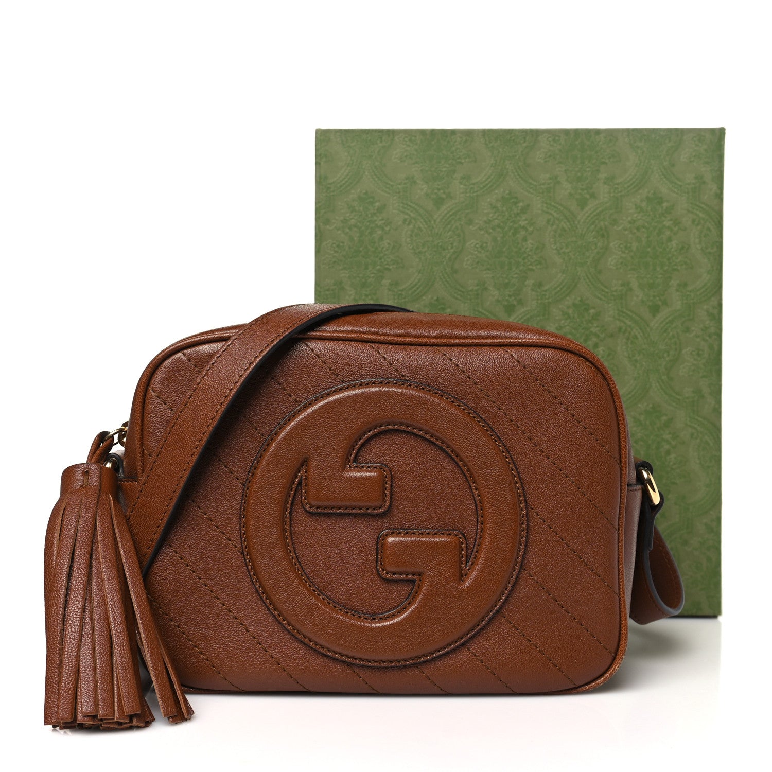 Gucci Sakai Be Green Calfskin Diagonal Stitched Small Blondie