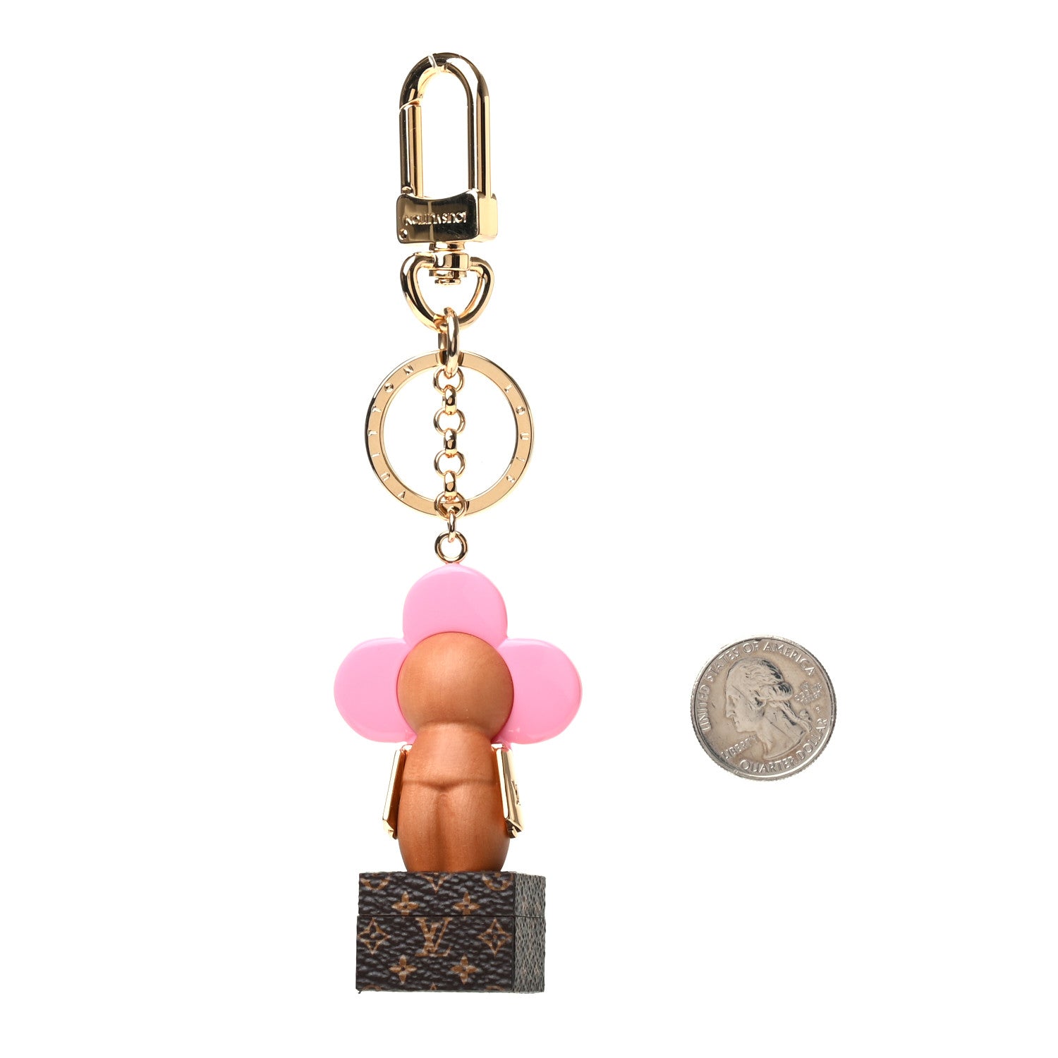 Louis Vuitton Resin Wood Vivienne Trunk VIP Bag Charm Key Holder Pink 2 of 3