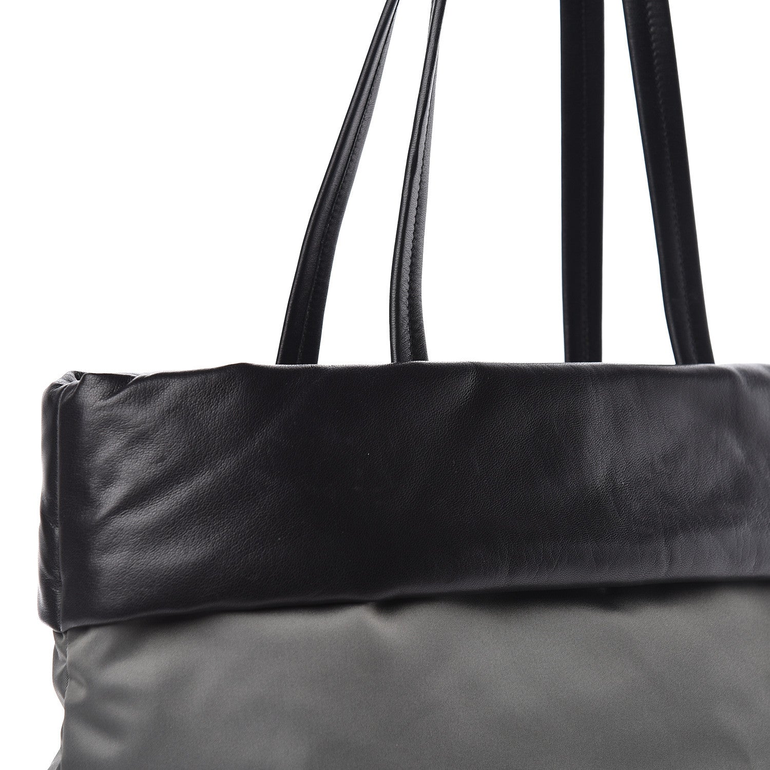 Prada Tessuto Nylon Nappa Tote Grey Black 12 of 13