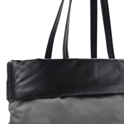 Prada Tessuto Nylon Nappa Tote Grey Black 12 of 13