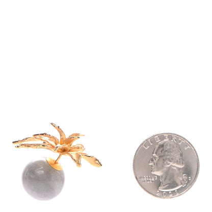Christian Dior Pearl Tribal Flower Earring Grey 2 of 6