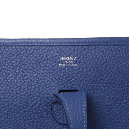 Hermes Taurillon Clemence Evelyne III PM Bleu Brighton 6 of 11