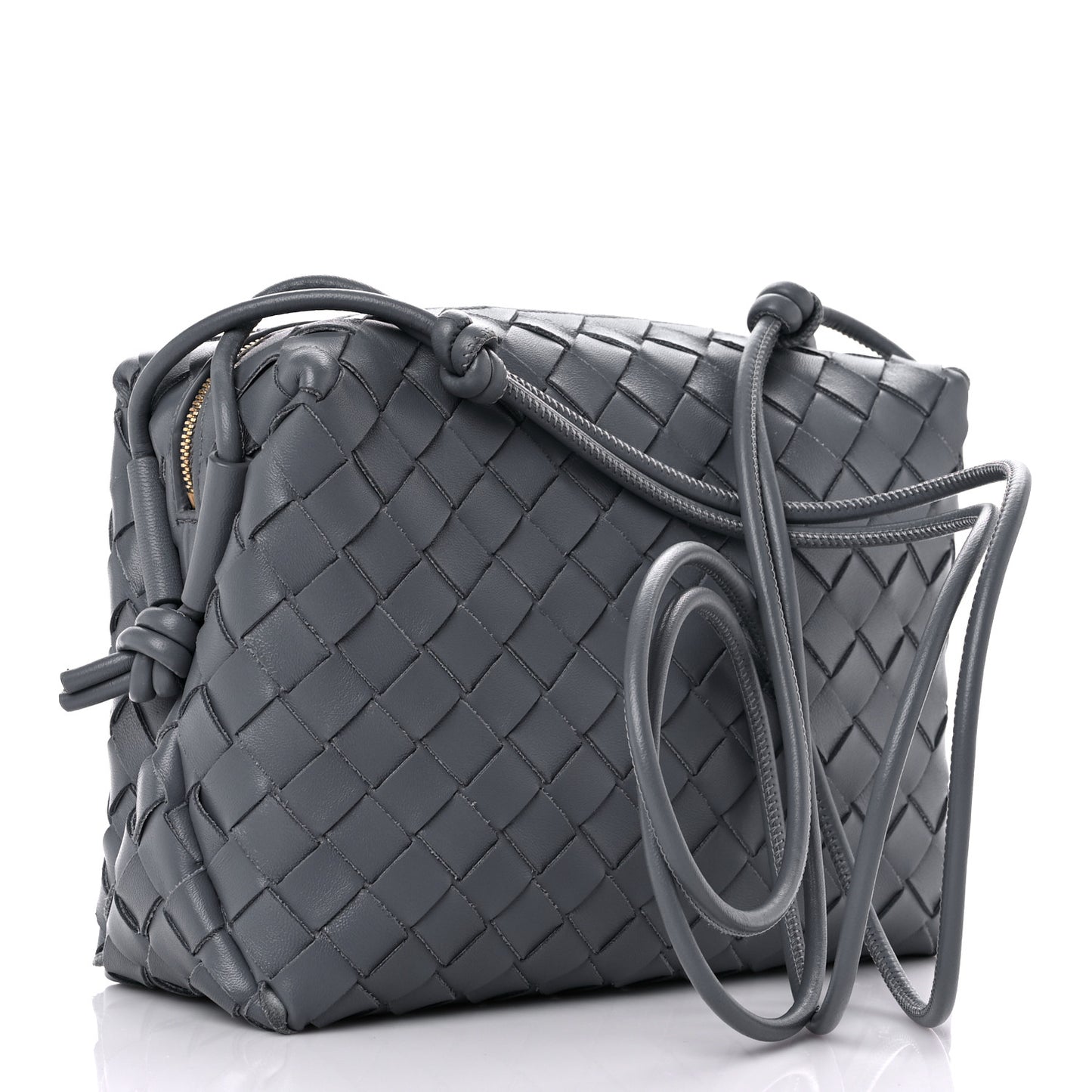 Nappa Intrecciato Small Loop Camera Bag Thunder