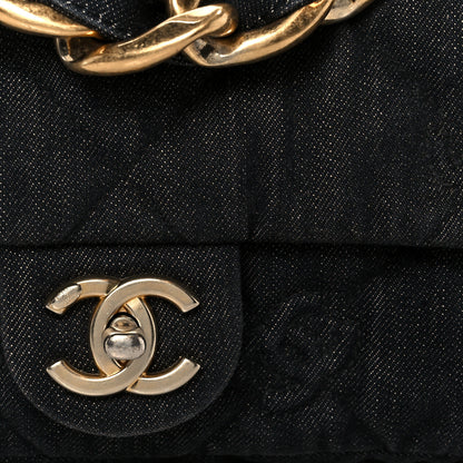 Chanel Denim Quilted Medium Funky Town Flap Black 9 of 12