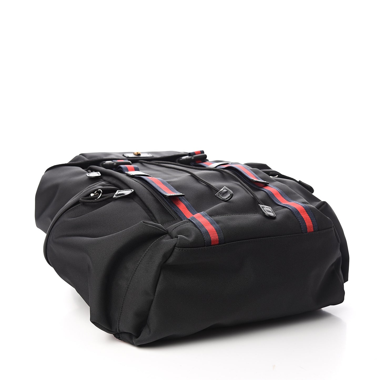 Techno Canvas Web Double Buckle Backpack Black