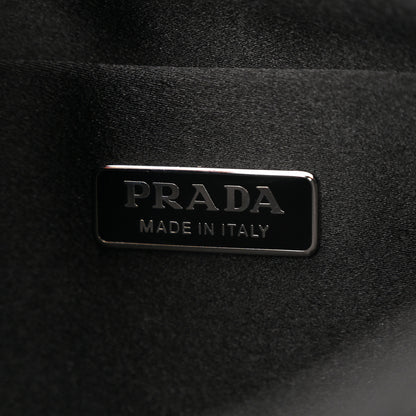 Prada Paillettes Sequin Logo Cleo Adjustable Strap Shoulder Bag Black White 6 of 10