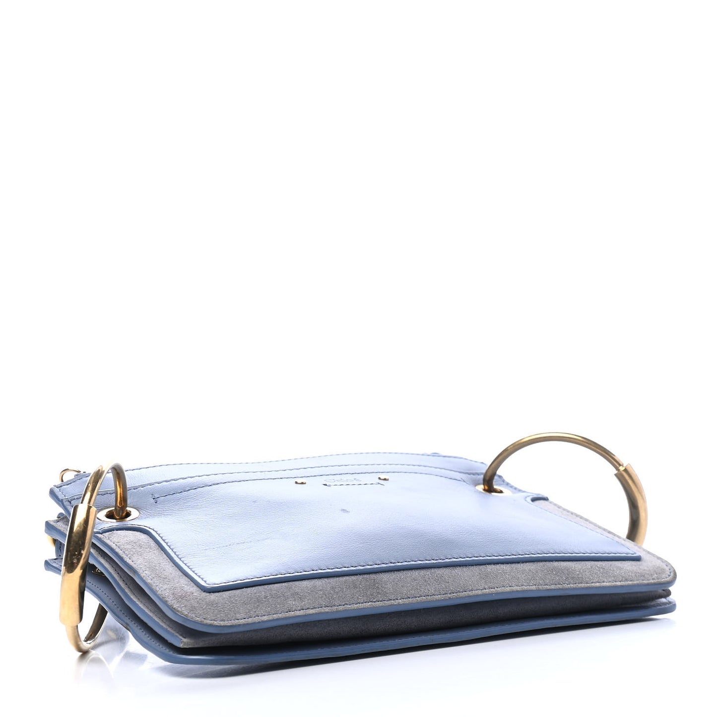 Calfskin Suede Mini Roy Bag Washed Blue