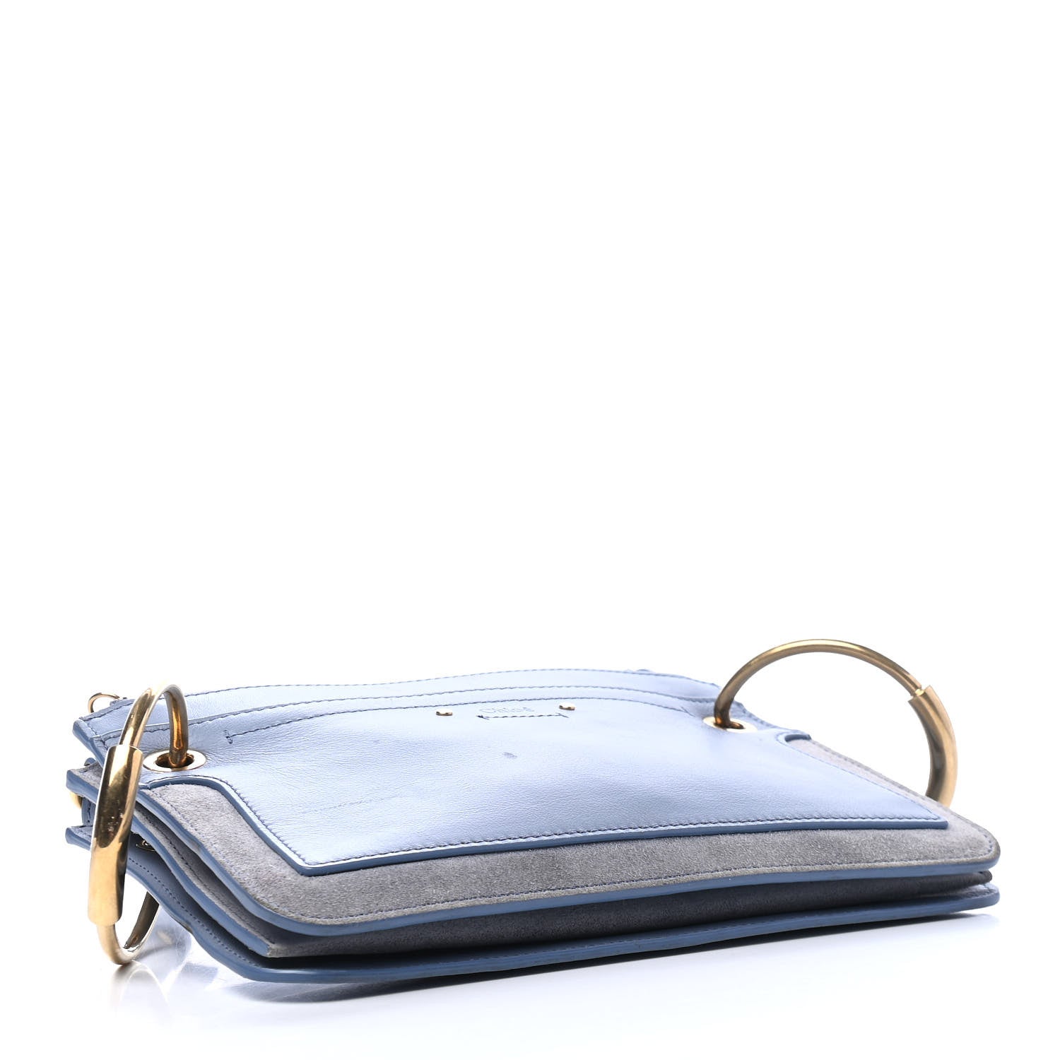 Chloe Calfskin Suede Mini Roy Bag Washed Blue 3 of 7