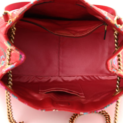 Gucci Jacquard Matelasse Floral Medium GG Marmont Tote Bag Red 5 of 11