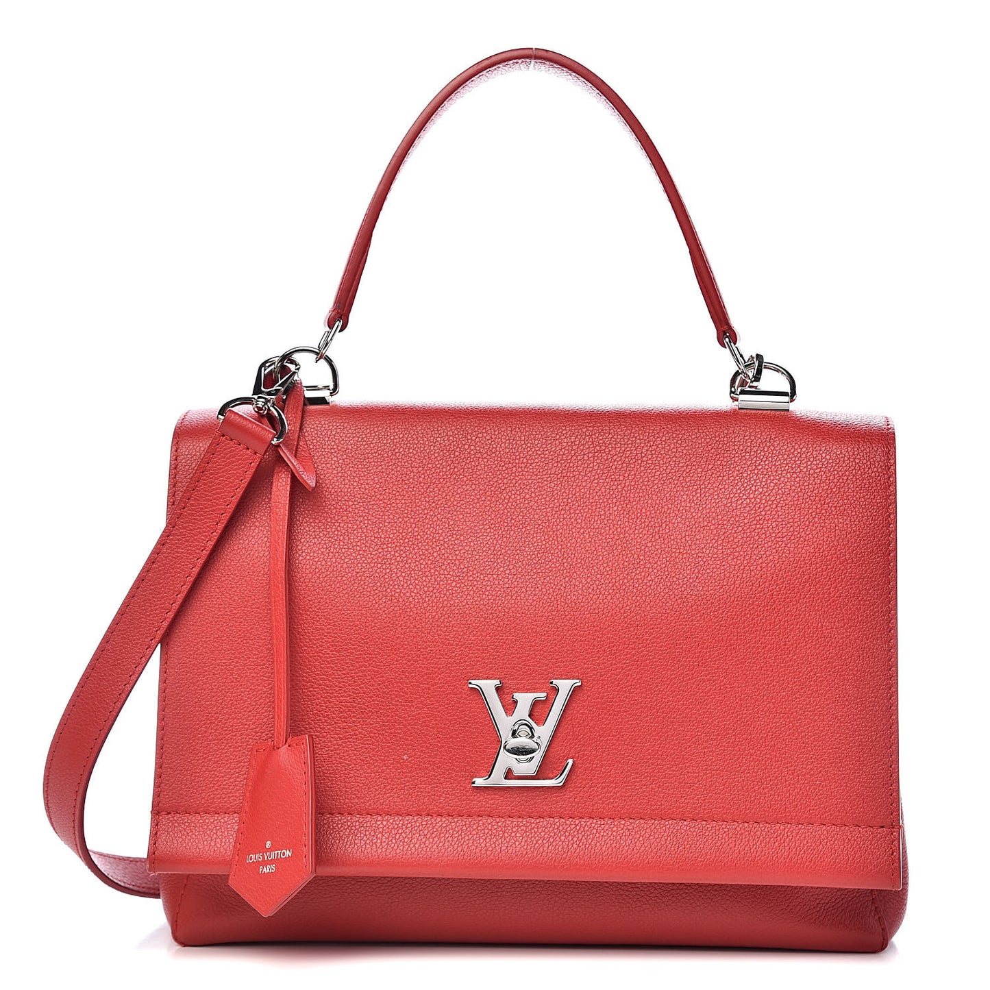 Soft Calfskin Lockme II Top Handle Rubis