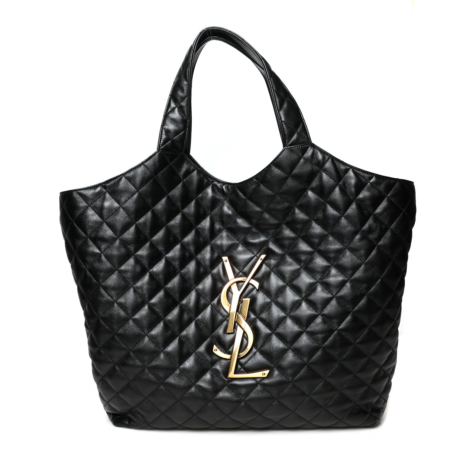 Saint Laurent Lambskin Quilted Maxi Icare Shopping Tote Black 3 of 11