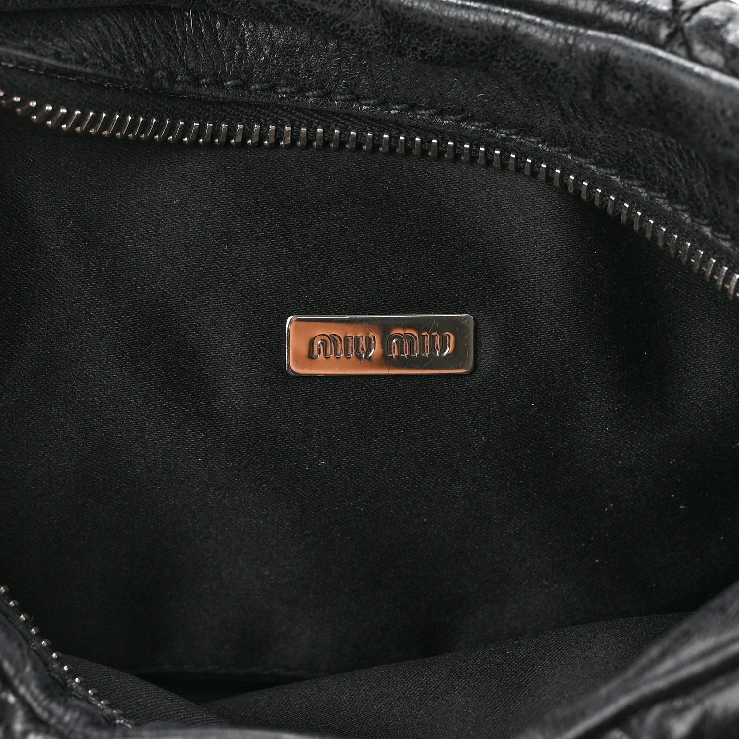 Miu Miu Matelasse Lux Wristlet Clutch Black 6 of 9