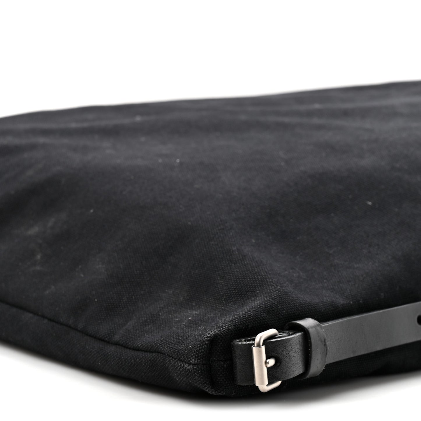 Canvas Calfskin Embossed Large Convertible ID Bag Black