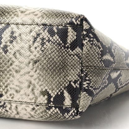 Jimmy Choo Snakeskin Embossed Calfskin Nine2Five East West Black White 9 of 11
