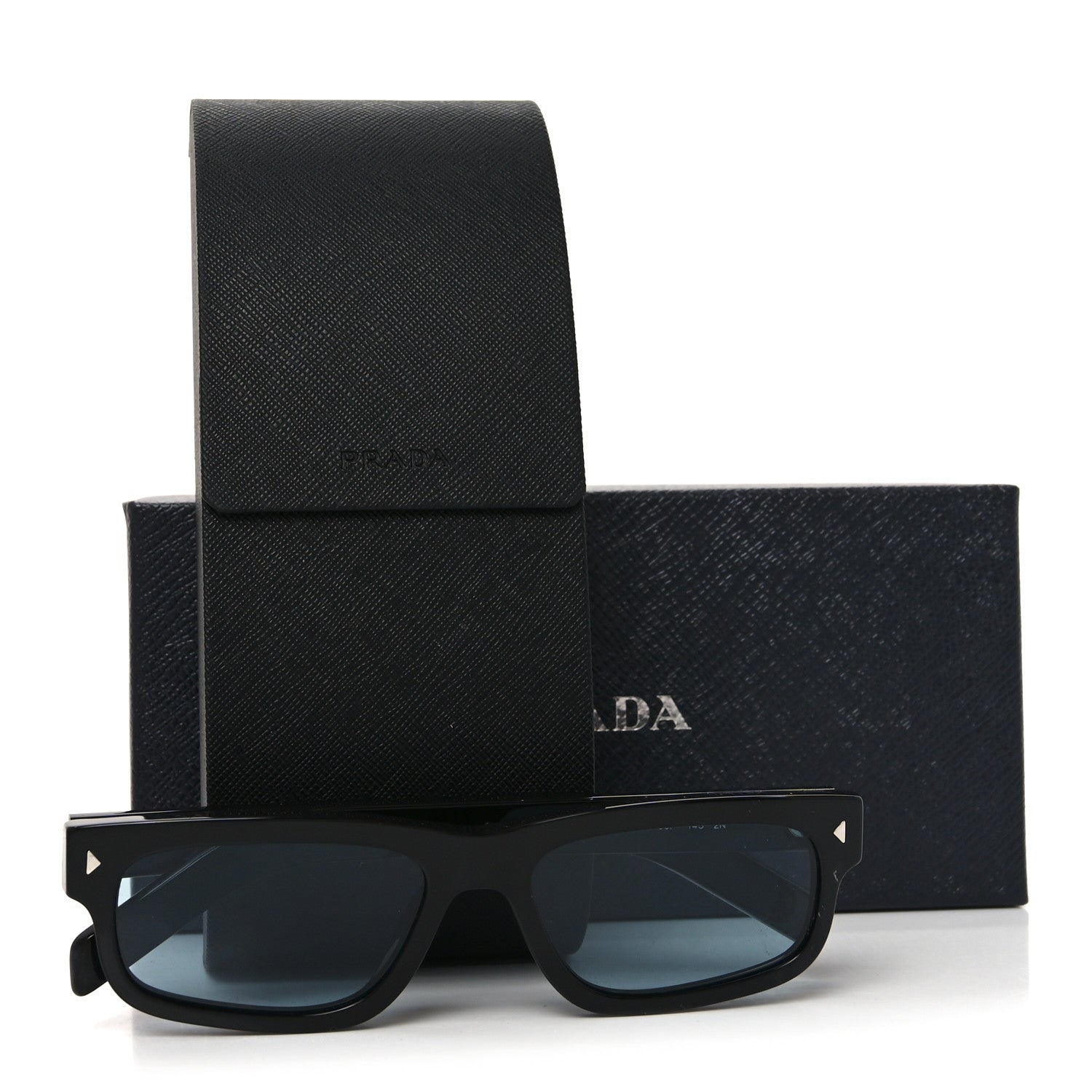 Prada Acetate Rectangular Sunglasses SPR B11 Black 7 of 7