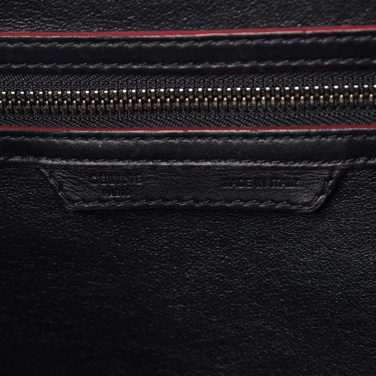 Smooth Calfskin Mini Luggage Black Pink Trim