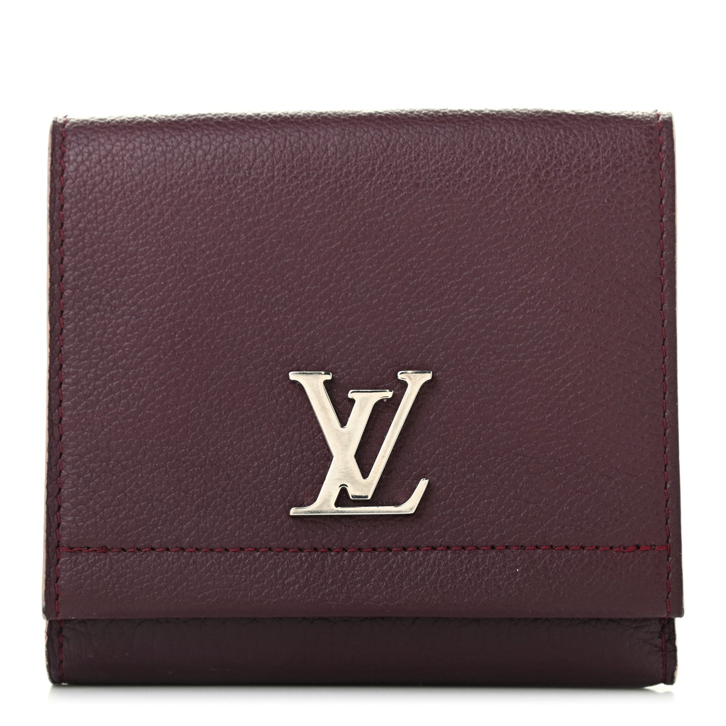 Calfskin LockMe II Compact Wallet Prune