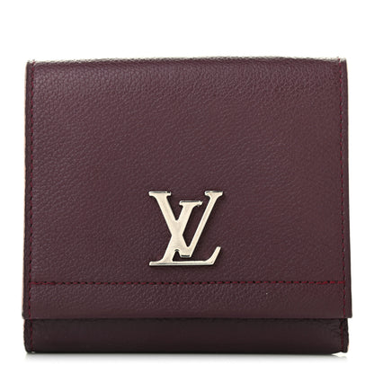 Louis Vuitton Calfskin LockMe II Compact Wallet Prune 1 of 8