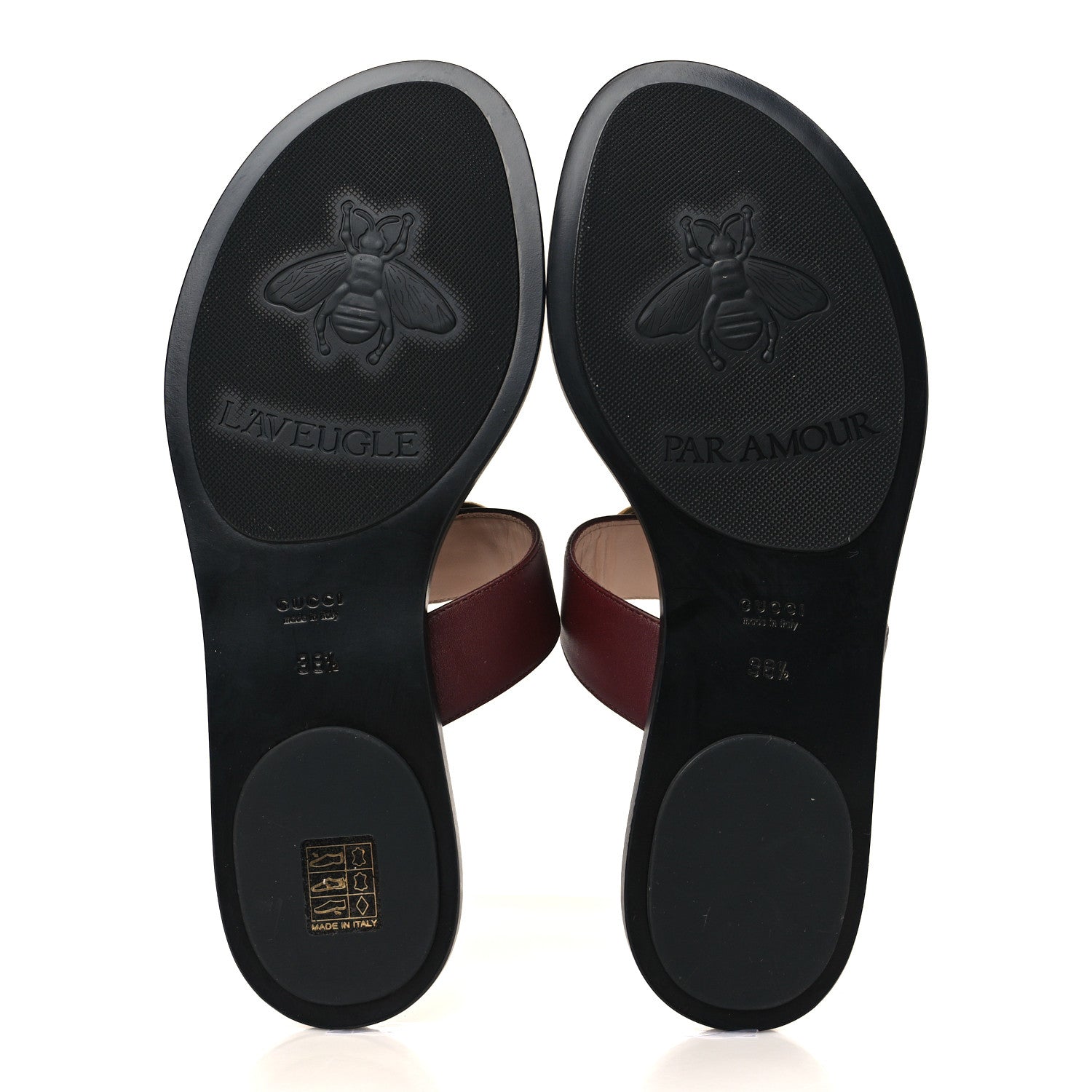 Gucci Calfskin GG Marmont Thong Sandals 38.5 Vintage Bordeaux 5 of 7
