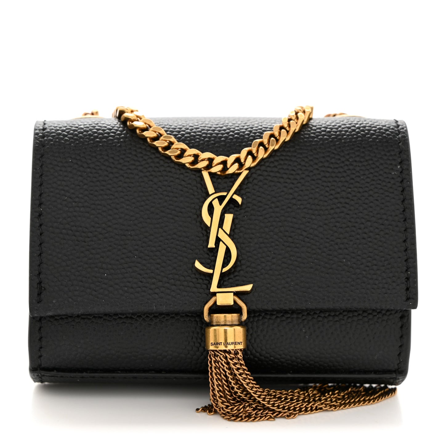 Grain De Poudre Micro Classic Monogram Kate Tassel Airpods Bag Black