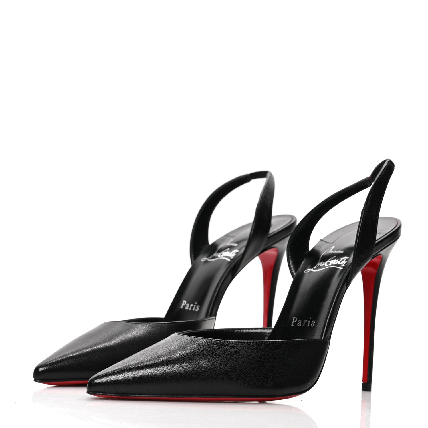 Christian Louboutin Calfskin O Kate Slingback 100 Pumps 39 Black 3 of 7