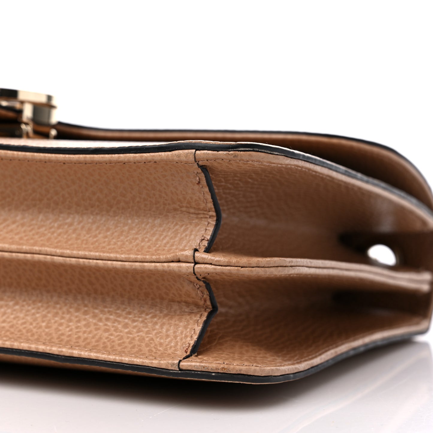 Dollar Calfskin Interlocking G Shoulder Bag Camelia