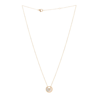 Cartier 18K Yellow Gold Diamond Mother of Pearl XS Amulette de Cartier Pendant Necklace 2 of 3