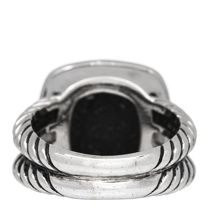 David Yurman Sterling Silver Diamond Black Onyx 11mm Albion Statement Ring 52 6 4 of 5