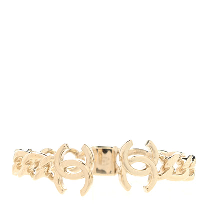Chanel Metal CC Chain Link Cuff Bracelet Gold 1 of 4