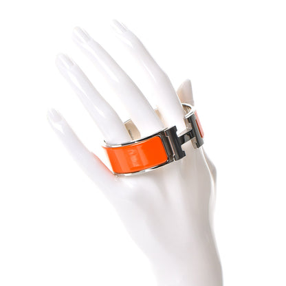 Hermes Enamel Wide Clic Clac H Bracelet PM Orange 2 of 5