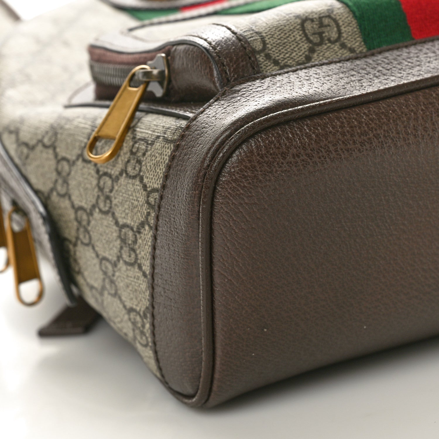 Gucci GG Supreme Monogram Calfskin Web Small Ophidia Day Backpack Beige Ebony New Acero 9 of 10