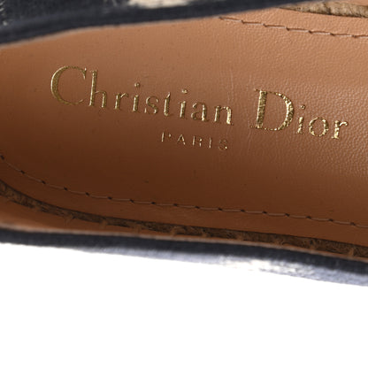 Christian Dior Cotton D-Stripes Embroidered Granville 15mm Espadrilles 36.5 Deep Blue 7 of 9