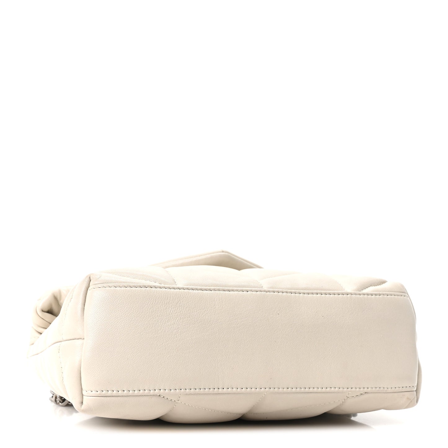 Lambskin Quilted Toy Loulou Puffer Monogram Chain Satchel Crema Soft