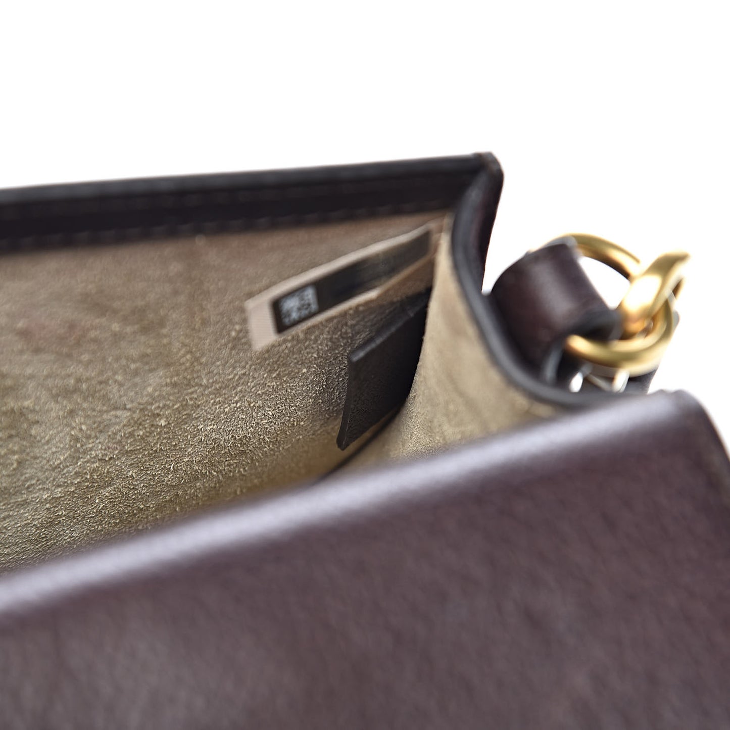 Calfskin Suede Small Nile Bracelet Bag Carbon Brown