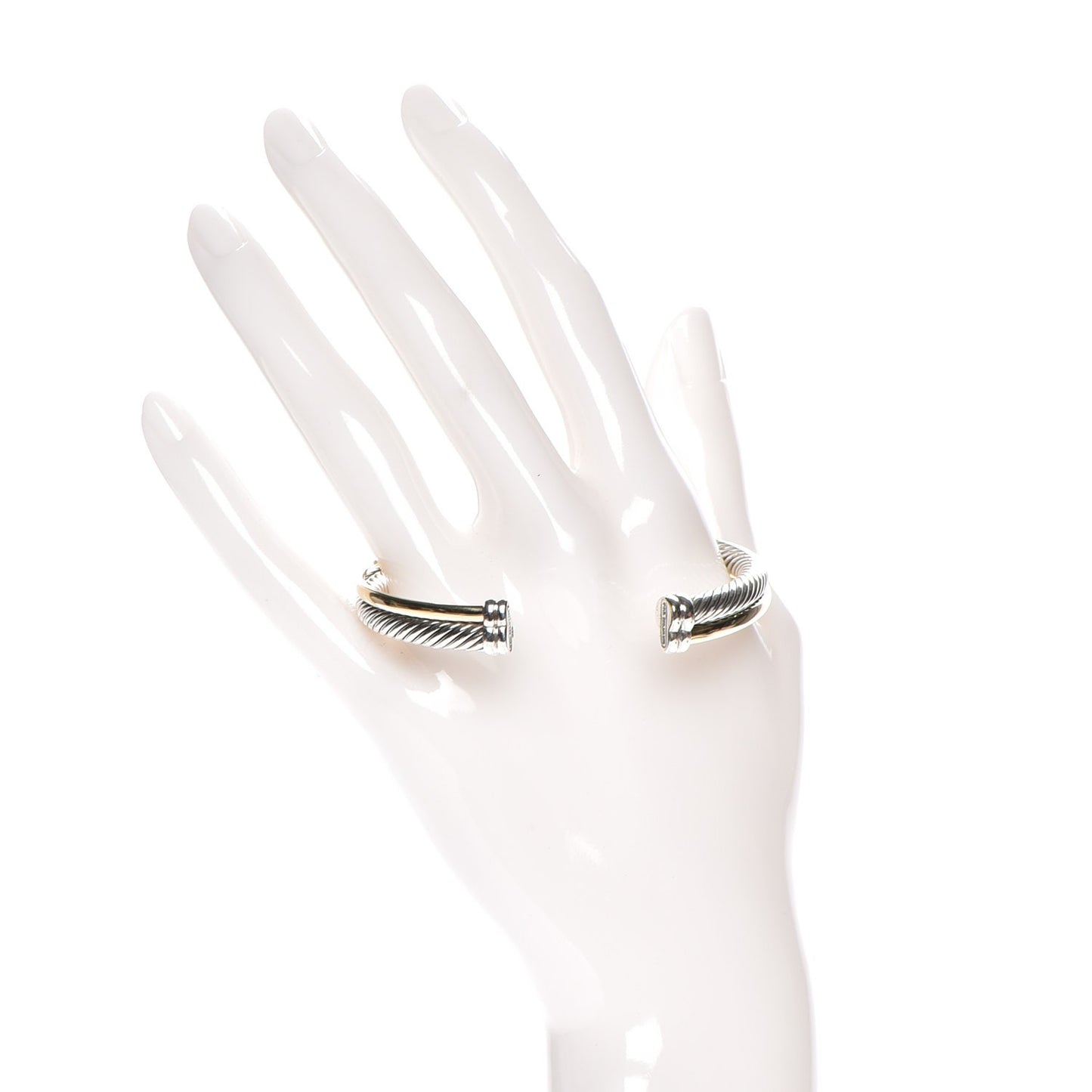 Sterling Silver 18K Yellow Plated Gold 5mm Crossover Cuff