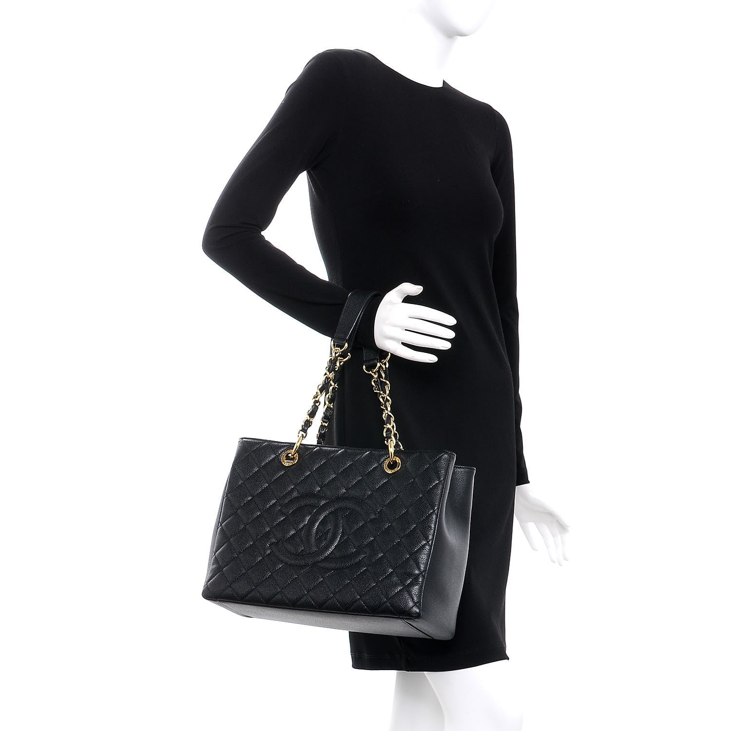 Chanel Caviar Quilted Grand Shopping Tote GST Black 2 of 9
