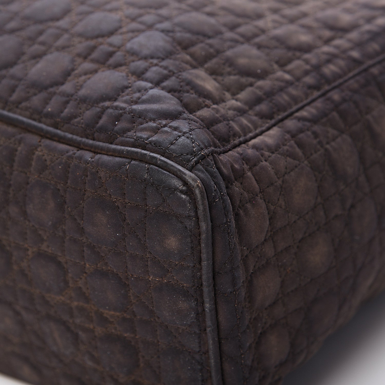 Christian Dior Nylon Cannage Large Lady Dior Tote Brown 9 of 24