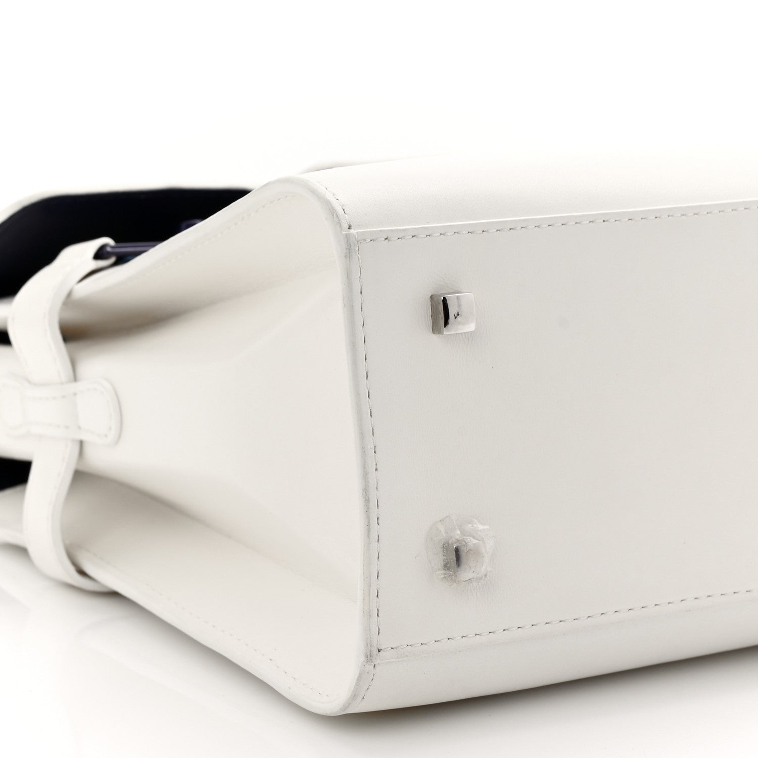 Delvaux Box Calfskin Ink Blot MM Tempete Satchel Ivory Blue 10 of 11