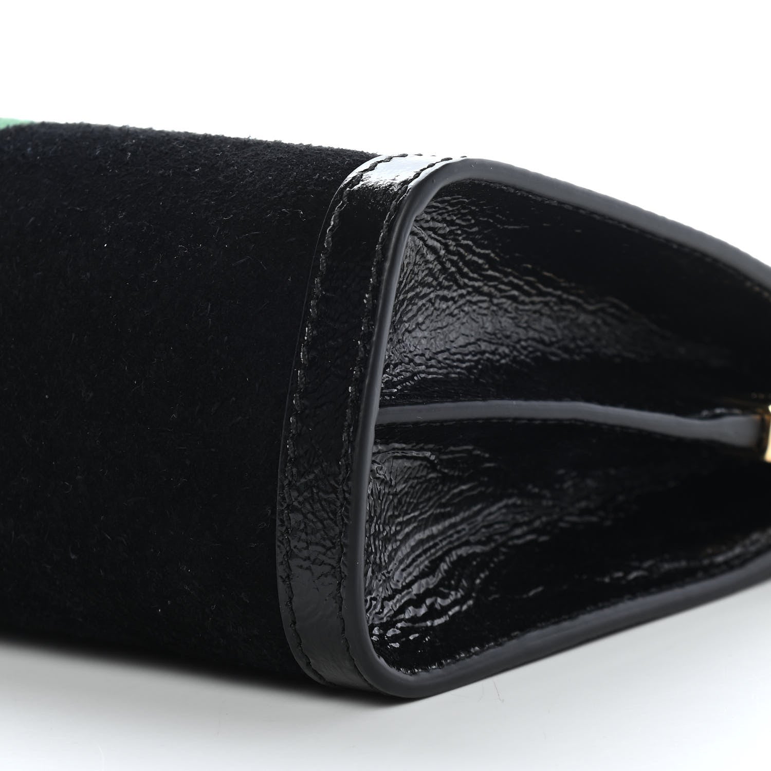 Gucci Suede Patent GG Web Small Ophidia Chain Shoulder Bag Black 9 of 9