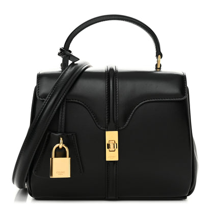 Celine Satinated Calfskin Mini 16 Top Handle Bag Black 1 of 12