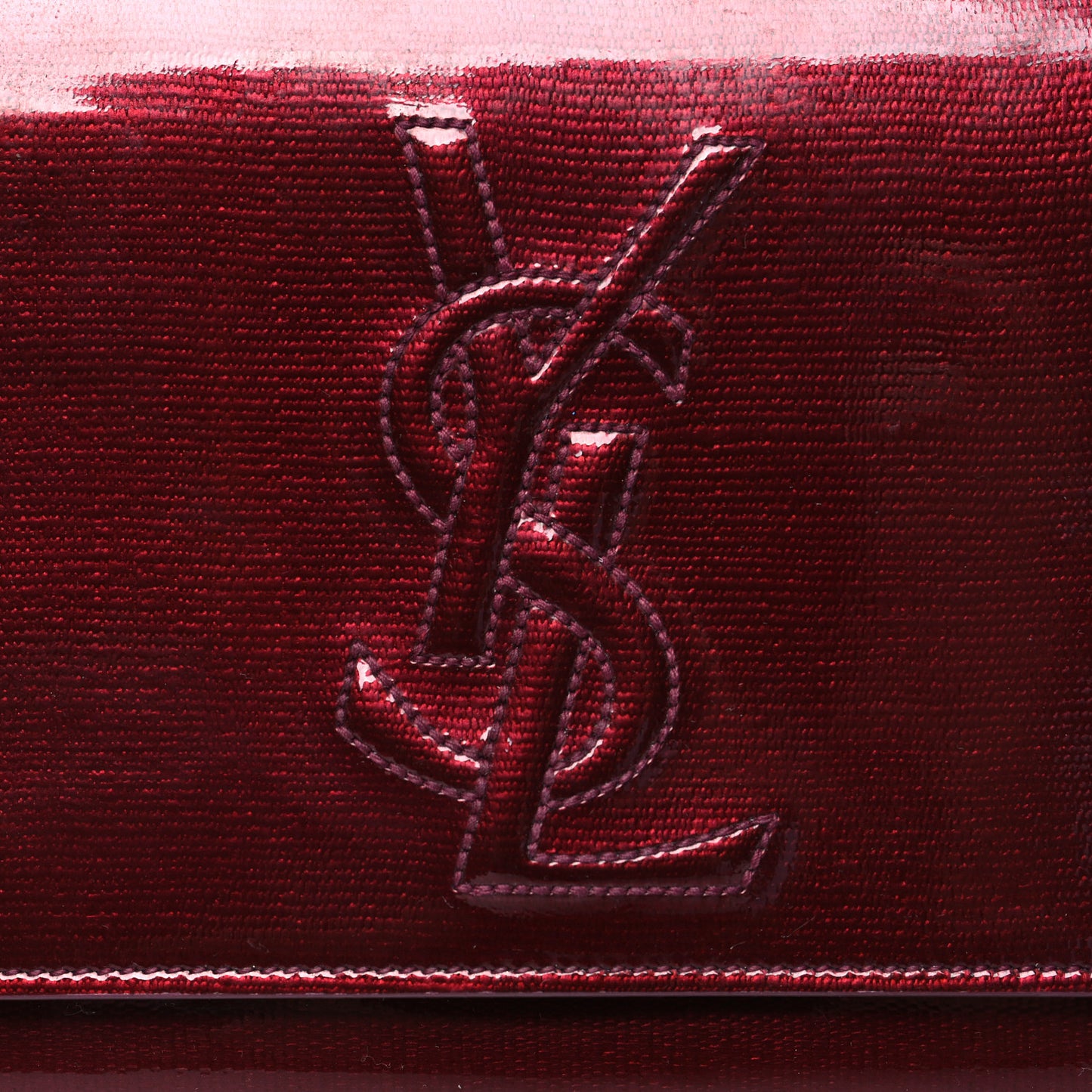 Textured Patent Large Belle De Jour Clutch Purple